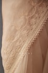 Buy_Torani_Beige Silk Organza Hand Embroidery Mradu Afroza Saree With Blouse  _Online_at_Aza_Fashions