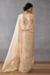 Shop_Torani_Beige Raw Silk Hand Embroidery Floral Mradu Dea Saree With Blouse  _at_Aza_Fashions