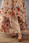 Buy_Torani_Beige Cotton, Silk Embroidery Round Neck Badami Maya Printed Kurta And Pant Set 