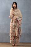 Buy_Torani_Beige Slub Silk Badami Abhidah Printed Kurta Pant Set_Online_at_Aza_Fashions