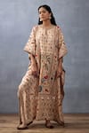 Buy_Torani_Beige Handwoven Chanderi Printed Digital Badami Amreek Kaftan  