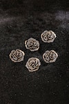 Buy_Cosa Nostraa_Gold Regal Rose Carved Buttons - Set Of 5 _at_Aza_Fashions