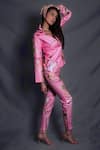 Seesa_Pink Linen Broken Flower Print Trouser _Online_at_Aza_Fashions