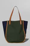 Buy_Swarang Designs_Green Gulzar Market Colorblock Tote Bag_at_Aza_Fashions