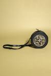 Buy_Swarang Designs_Black Ghoomar Circle Shaped Sling Bag_at_Aza_Fashions