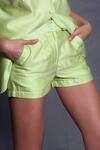 Seesa_Green Chanderi Silk Shorts _Online_at_Aza_Fashions