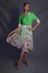 Buy_Seesa_Ivory Crinkled Silk Chiffon Print Floral Skirt _at_Aza_Fashions