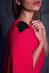 Buy_Seesa_Red Crepe Round Neck Short Cape Dress _Online_at_Aza_Fashions