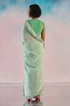 Shop_Ilk_Green Embroidered Heart Chanderi Saree  _at_Aza_Fashions