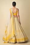 Shop_Kavita D_Yellow Embroidered Thread Floral Bridal Lehenga Set With Unstitched Blouse _at_Aza_Fashions