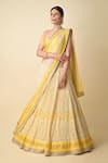 Kavita D_Yellow Embroidered Thread Floral Bridal Lehenga Set With Unstitched Blouse _Online_at_Aza_Fashions