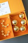 Buy_ZARIIN_Gold Plated Ball Embellished Party On Night Gift Box Set_at_Aza_Fashions