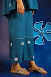 Buy_Ibai_Blue Handwoven Jamdani And Muslin Polka Dot Pant _Online_at_Aza_Fashions