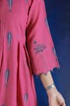 Buy_Ibai_Pink Hand Spun Handwoven With Fish Motif Jamdani Pattern Dress  _Online_at_Aza_Fashions