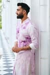 Buy_Philocaly_Purple 100% Cotton Printed Abstract Timber Kurta _Online_at_Aza_Fashions