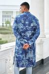 Shop_Philocaly_Blue Cotton Fable Forest Print Kurta_at_Aza_Fashions
