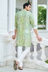 Shop_Philocaly_Green 100% Cotton Printed Floral Phulvari Kurta _at_Aza_Fashions