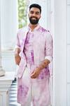 Shop_Philocaly_Purple Silk Abstract Print Bundi _at_Aza_Fashions