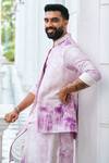 Buy_Philocaly_Purple Silk Abstract Print Bundi _Online_at_Aza_Fashions