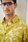Buy_Philocaly_Yellow 100% Cotton Printed Floral Buransh Shirt _Online_at_Aza_Fashions