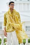 Shop_Philocaly_Yellow 100% Cotton Printed Floral Buransh Shirt _Online_at_Aza_Fashions