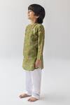 Ankid_Green Silk Chanderi Printed Cheetah Tendua Raj Kumar Kurta Set_Online_at_Aza_Fashions