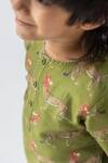Buy_Ankid_Green Silk Chanderi Printed Cheetah Tendua Raj Kumar Kurta Set_Online_at_Aza_Fashions