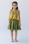 Buy_Ankid_Yellow Silk Chanderi Printed Jungle Sunderban Top And Skirt Set _at_Aza_Fashions