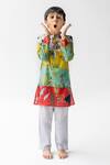 Buy_Ankid_Multi Color Cotton Voile Printed Jungle Chidiya Ghar Ki Sair Kurta Set  _at_Aza_Fashions