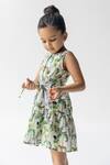 Buy_Ankid_Ivory Cotton Voile Printed Jungle Sunderban Tiered Dress  _Online_at_Aza_Fashions