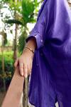 Shop_Kavya Singh Kundu_Purple Silk Crystals, Embroidery, Lorde Handwoven Mulberry Tunic With Trouser _Online_at_Aza_Fashions
