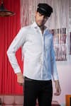 Abkasa_White 100% Cotton Woven And Embroidered Silk Thread Work Rainbow Shirt  _Online_at_Aza_Fashions