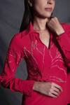 Buy_Seesa_Red Crepe Crystals Collared Hand Embroidered Top _Online_at_Aza_Fashions