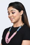 Posh by Rathore_Pink Embellished Layered Bead Necklace _Online_at_Aza_Fashions