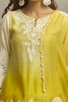 Shop_Surabhi Arya_Yellow Silk Chanderi Embroidered Floral Cutwork Dori Kurta Set With Dupatta _Online_at_Aza_Fashions