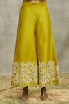 Surabhi Arya_Yellow Silk Chanderi Embroidered Floral Cutwork Dori Kurta Set With Dupatta _at_Aza_Fashions