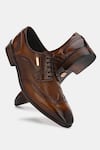 Buy_Lafattio_Brown Lace Up Textured Shoes  _at_Aza_Fashions