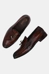 Buy_Lafattio_Brown Leather Textured Loafers  _Online_at_Aza_Fashions