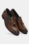 Shop_Lafattio_Brown Leather Tasselled Loafers  _Online_at_Aza_Fashions