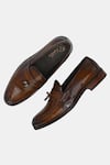 Buy_Lafattio_Brown Leather Tasselled Loafers  