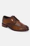 Lafattio_Brown Textured Formal Shoes  _Online_at_Aza_Fashions