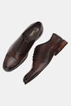 Lafattio_Brown Pointed Toe Semi Brogues  _Online_at_Aza_Fashions