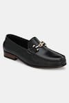 Lafattio_Black Embellished Matte Loafers  _Online_at_Aza_Fashions