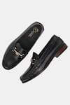 Buy_Lafattio_Black Embellished Matte Loafers  