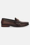 Buy_Lafattio_Brown Leather Matte Loafers  _Online_at_Aza_Fashions