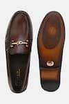 Shop_Lafattio_Brown Leather Matte Loafers  _Online_at_Aza_Fashions