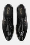 Shop_Lafattio_Black Lace Up Leather Shoes  _at_Aza_Fashions