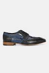 Buy_Lafattio_Blue Leather Textured Brogues  _Online_at_Aza_Fashions
