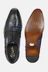 Shop_Lafattio_Blue Leather Textured Brogues  _Online_at_Aza_Fashions