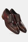 Buy_Lafattio_Red Cherry Lace-up Textured Brogues _Online_at_Aza_Fashions